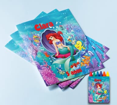 Revista de colorir com Giz de cera Personalizada da Sereia Ariel