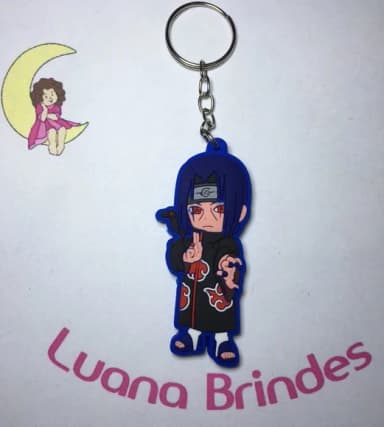 Chaveiro Itachi Uchiha Naruto Emborrachado Pct C/2 Und