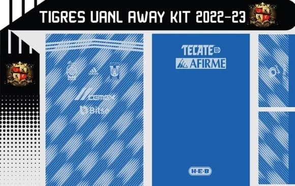 Vetor Da Camisa Tigres Uanl Away Kit 2022-23