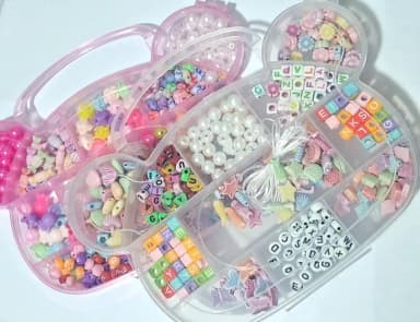 Kit Miçanga de Colar e Pulseira Caixa Urso com Divisória