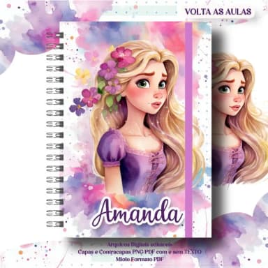 Caderno ou Agenda Personalizada Rapunzel