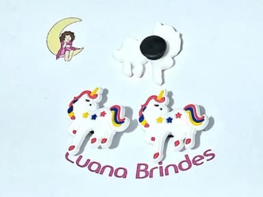Pins de Crocs Unicórnio Emborrachado Pacote com 6 Unidades