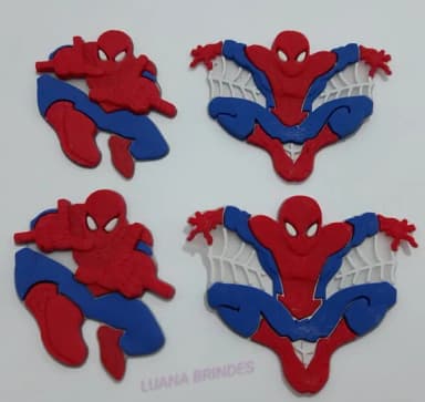 Aplique Homem Aranha Variados de Borracha - Pct C/6 Unid