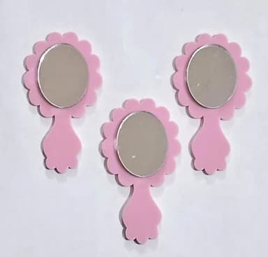 Espelho Princesa Rosa de Acrílico 5,5cm-6 Unidades