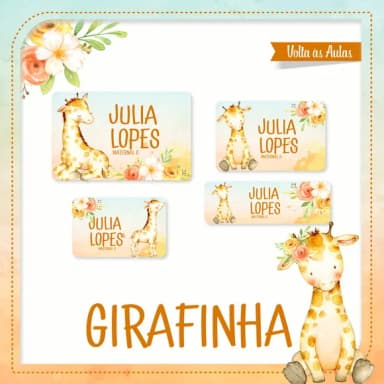 60 Etiquetas Girafinha