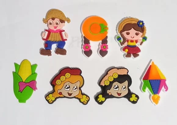 Apliques Festa Junina Emborrachados - 7 Peças Variados