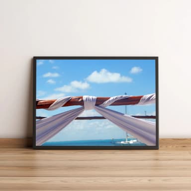 Quadro Tecido Branco ao Vento no Mar Azul 1717