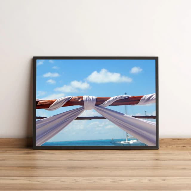 Quadro Tecido Branco ao Vento no Mar Azul 1717