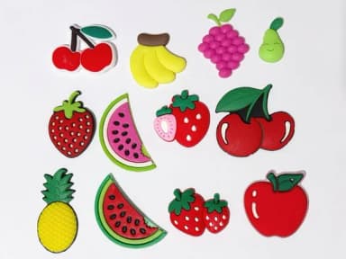 Aplique Frutas Emborrachado Pacote com 12 Unidades Variadas