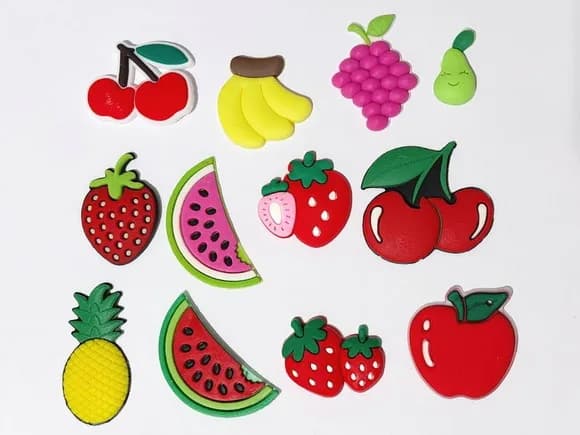 Aplique Frutas Emborrachado Pacote com 12 Unidades Variadas