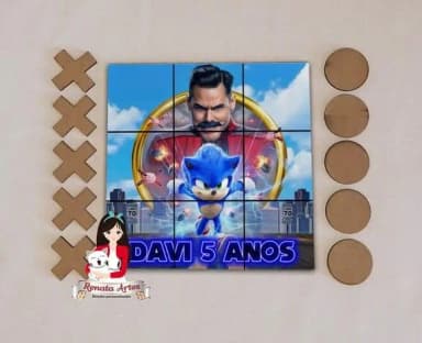 Jogo da Velha Personalizado Sonic Filme