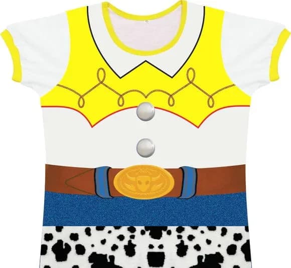 Camiseta Infantil Fantasia Vaqueira do Oeste com Cinto e Estampa Malhada