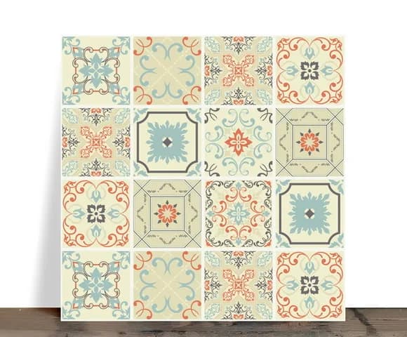 Azulejo Decorativo Mosaico Mandalas Amarelas e Azul Serenity