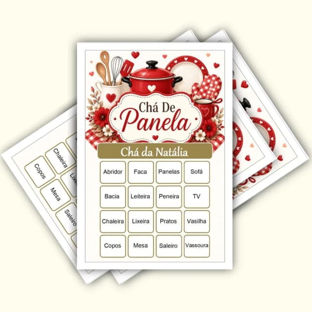 Bingo Chá de Panelas PDF Para Imprimir