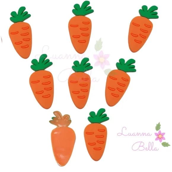 Apliques Emborrachados Modelo Cenoura - pct c/7 unidades