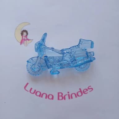 Pingente Moto Azul de Acrilico 6,5cm x 4cm Pct 3 Unidades