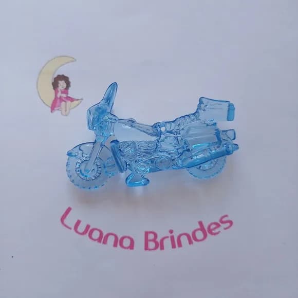 Pingente Moto Azul de Acrilico 6,5cm x 4cm Pct 3 Unidades