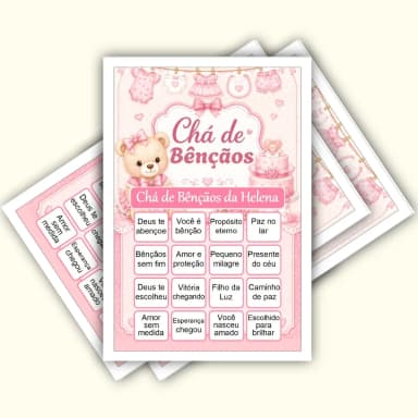 Bingo Chá de Bênçãos Menina PDF Para Imprimir