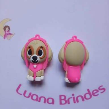 Pingente Patrulha Skye Emborrachado 5cm Pct 2 Unidades