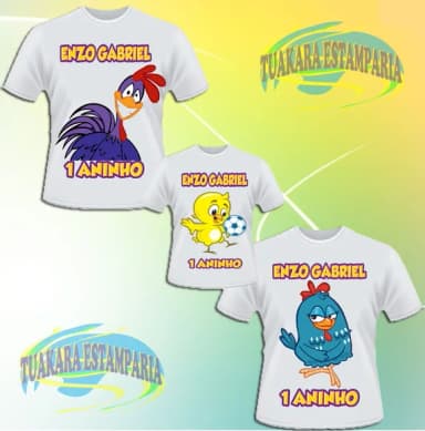 Kit 3 Camisetas - Galinha Pintadinha