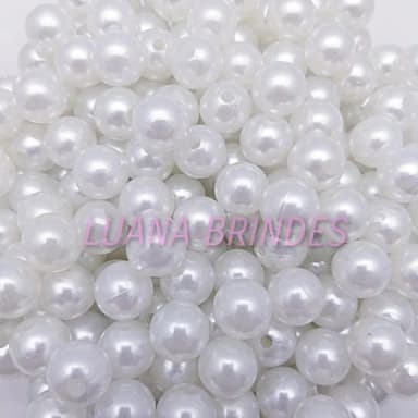 Pérolas Lisa Branca - 12mm - pct c/ 50 unidades