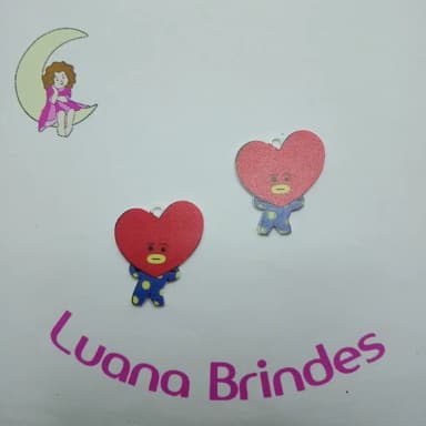 Pingente KPOP BTS Tata de Acrílico UV 3,5cm 5 Unidades