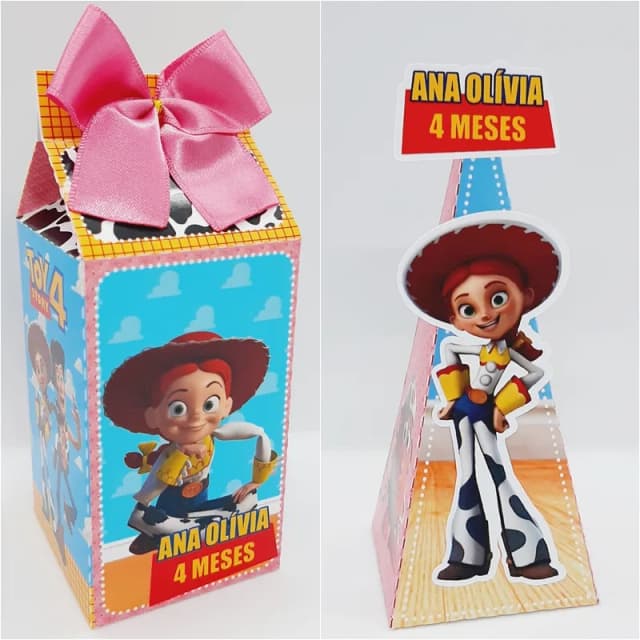 PEGUE E MONTE - Kit Festa JESSIE - TOY STORY - Decoração de Festa - Caixinhas Personalizadas