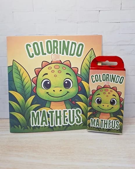 Livrinho de Colorir com Giz de Cera - Lembrancinha de Festa