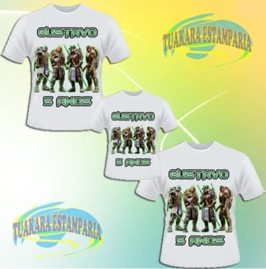 Kit 3 Camisetas - Tartaruga Ninja
