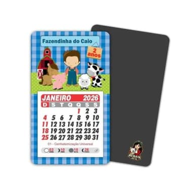 Imã de Geladeira com Calendário Fazendeiro
