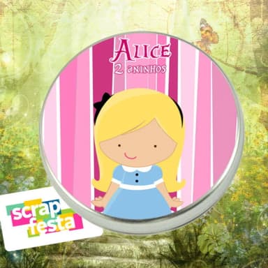 Latinha Personalizada Alice no País das Maravilhas Cute