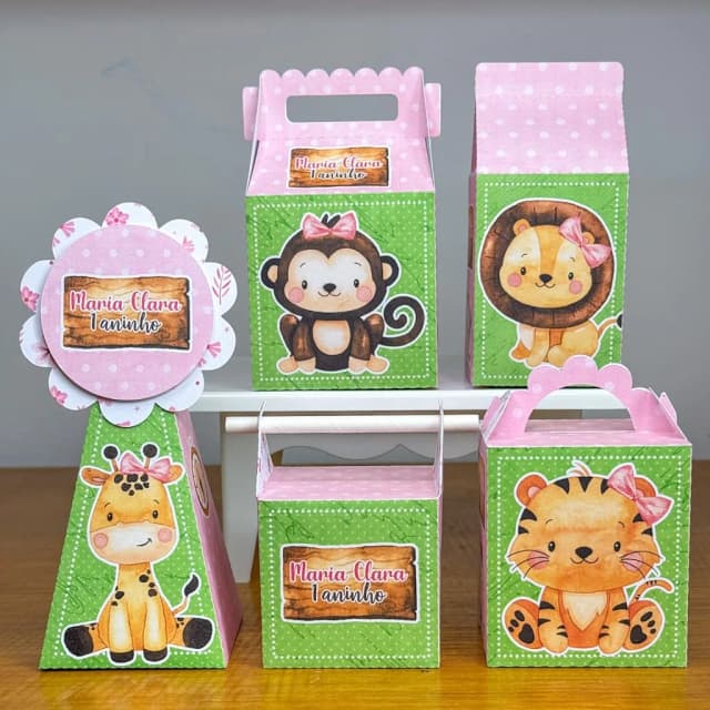 PEGUE E MONTE - Kit Festa SAFARI MENINA - Decoração de Festa | Lembrancinhas | Aniversário | Personalizados
