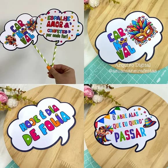 Placas Divertidas - Tema Carnaval
