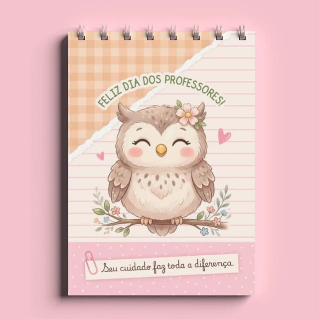 Bloco de Notas Professores Personalizado 11x15cm- Capa dura Dia dos Professores