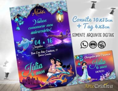 Convite Digital C/tag Jasmine Alladin 2