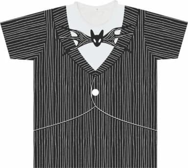 Camiseta Adulto Fantasia Paletó de Listras Góticas com Gravata Morcego