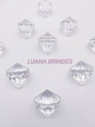 Diamante Transparente Acrílico 2,8cm x 2,5cm Pct 6 Unidades