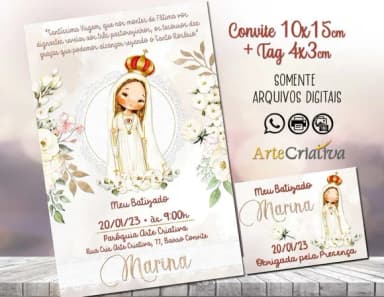 Convite Digital C/tag Batizado Nossa Senhora de Fátima 2