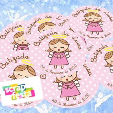 Adesivo 5 cm Redondo Personalizado Festa Batizado