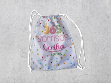 Mochilinha Personalizada para lembrancinhas 365 Sorrisos