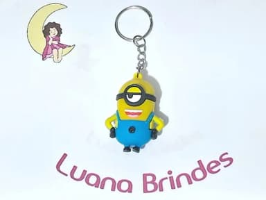 Chaveiro Minions 3d Emborrachado Pacote com 2 Unidades