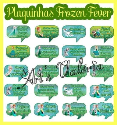 Placas com Frases Frozen Fever