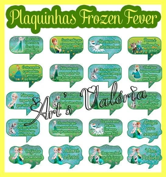 Placas com Frases Frozen Fever