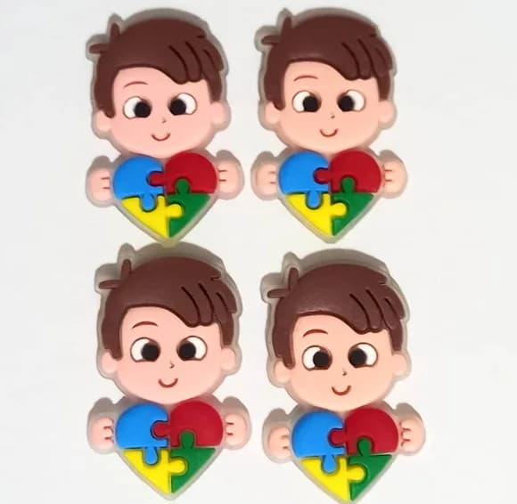 Aplique Menino Símbolo Autismo - 6 Unidades