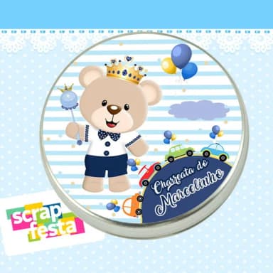 Latinha Chá de Bebê Latinhas Charreata Urso Príncipe