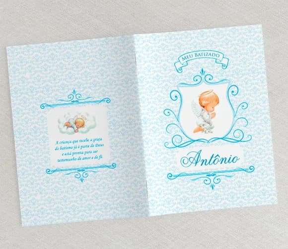Lembrancinha Batizado - Livrinho Orações - Anjinho