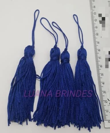 Pingente Tassel de Seda na cor Azul Royal Pct 10 Unidades