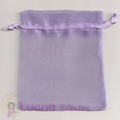 Saquinho de Organza Cristal com Fita 8x12 - Pacote com 10 un