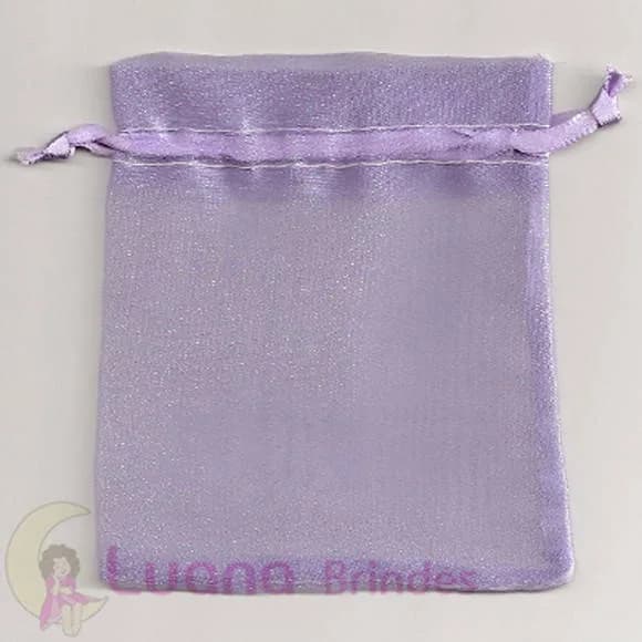 Saquinho de Organza Cristal com Fita 8x12 - Pacote com 10 un