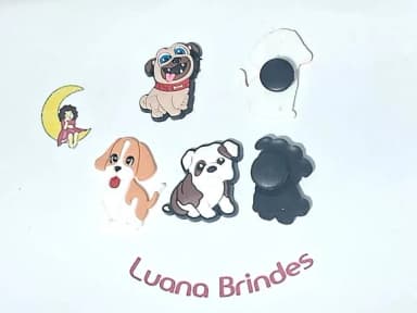 Pins de Crocs Cachorros Emborrachado Pacote com 6 Unidades